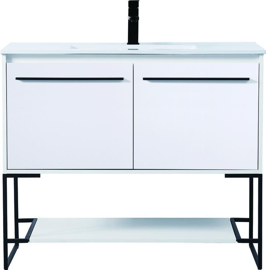 Elegant Lighting 40 Inch Traditional Bathroom Vanity Unit: Elegant Lighting 40 Inch Traditional Bathroom Vanity Unit Elevate your bathroom with this Traditional White 40" Bathroom Vanity Unit, designed in the elegant English Traditional Style. Made from durab