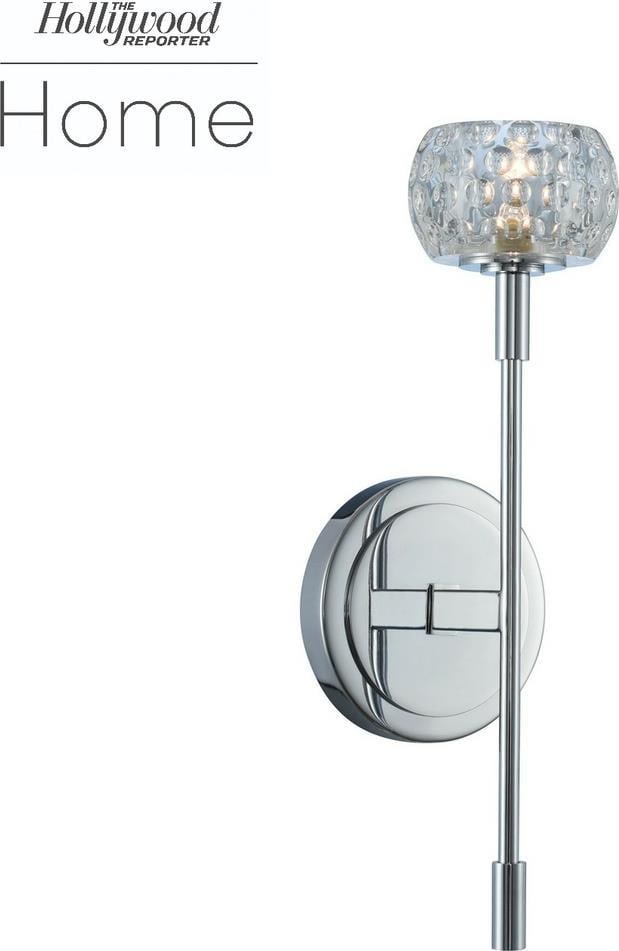 Kalco Mae 1-Light Wall Sconce Chrome Dimmable Clear Glass: Kalco Mae 1-Light Wall Sconce Chrome Dimmable Clear Glass Illuminate your indoor spaces with the Elegant Mae Wall Sconce, a stunning fixture designed for both style and functionality. Crafted to order