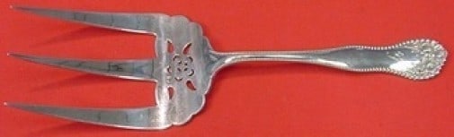 Gorham Lancaster Sterling Silver Pierced Toast Fork 8 1/4": Gorham Lancaster Sterling Silver Pierced Toast Fork 8 1/4" Discover the elegance of the Lancaster pattern by Gorham with this exquisite sterling silver toast fork. Measuring 8 1/4 inches, this pierced