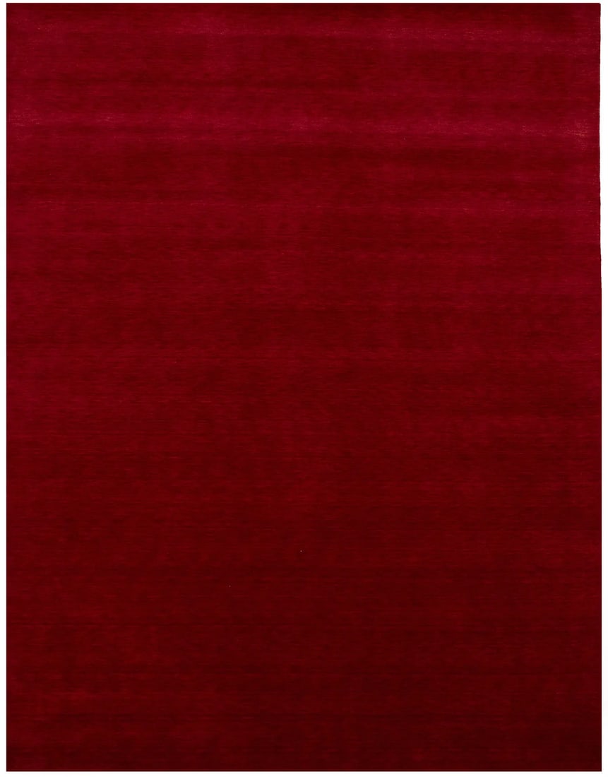 Red Hand-Loomed Gabbeh Wool Area Rug 9'1 x 11'10 Modern Design: Red Hand-Loomed Gabbeh Wool Area Rug 9'1 x 11'10 Modern Design Enhance your living space with this stunning red solid design hand-loomed Gabbeh wool rug. Measuring 9'1 x 11'10, this area rug is beauti