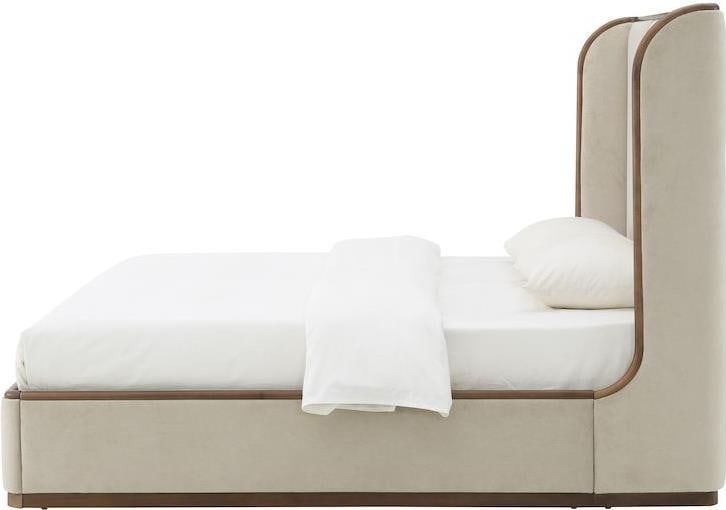 Alder Tweed Cameron King Bed Cashmere Dove Finish: Alder Tweed Cameron King Bed Cashmere Dove Finish Elevate your bedroom with the Cameron King Bed, a perfect blend of sophistication and comfort. This elegant bed features a height of 60 inches, width 