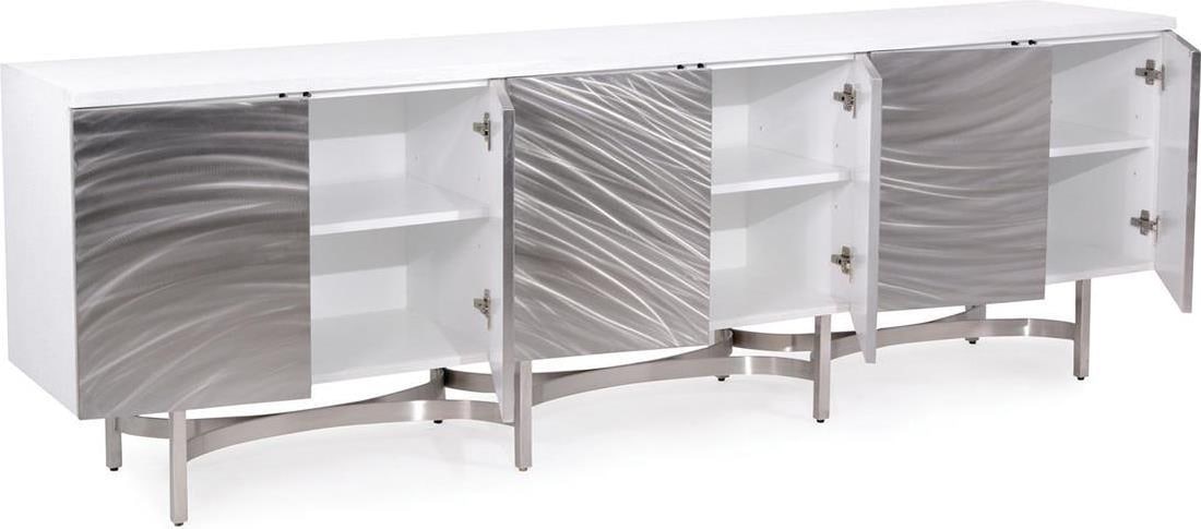 John-Richard Azure French Style Sideboard with 6 Doors: John-Richard Azure French Style Sideboard with 6 Doors Introducing the Luxurious Azure Sideboard, a stunning piece that combines elegance with functionality. This sideboard features a beautiful linen 