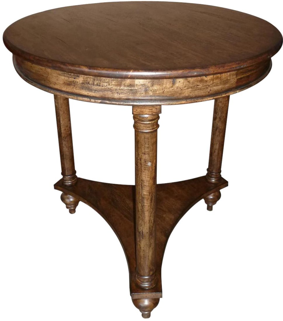 Rustic Pecan Solid Wood Lamp Table Old World Style Glenbrook Collection: Rustic Pecan Solid Wood Lamp Table Old World Style Glenbrook Collection Introducing a charming lamp table that embodies the Old World style with its elegant design. This table features solid wood cons