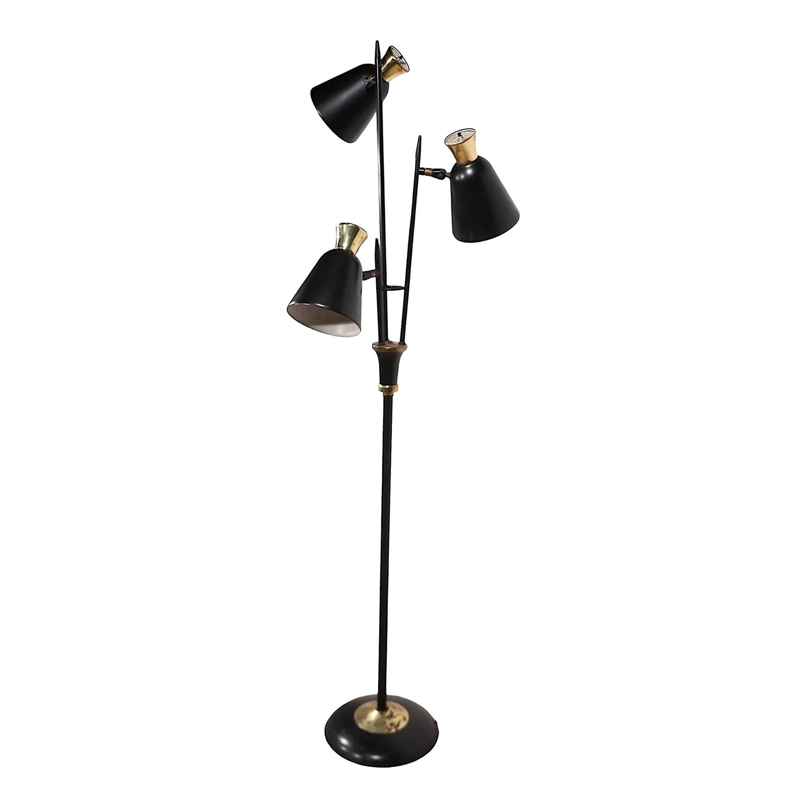 Mid Century Three Arm Floor Lamp by Gerald Thurston for Lightolier: Mid Century Three Arm Floor Lamp by Gerald Thurston for Lightolier Illuminate your space with this timeless Mid Century Three Arm Floor Lamp, designed by Gerald Thurston for Lightolier, dating back to