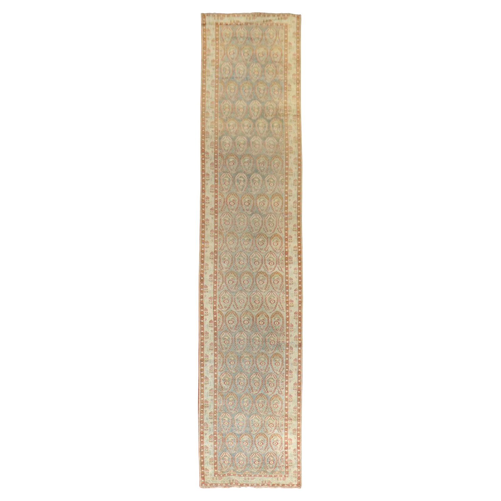 Zabihi Collection 1920 Persian Malayer Paisley Wool Runner 41 x 199 in: Zabihi Collection 1920 Persian Malayer Paisley Wool Runner 41 x 199 in Discover the exquisite beauty of this Persian Malayer runner, a stunning piece from the early 20th century, circa 1920. This hand