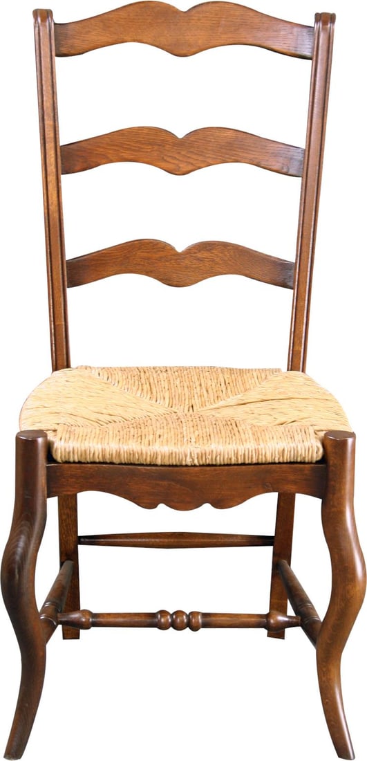 Solid Oak Rustic French Country Dining Chair with Cabriole Shape (1 of 9)