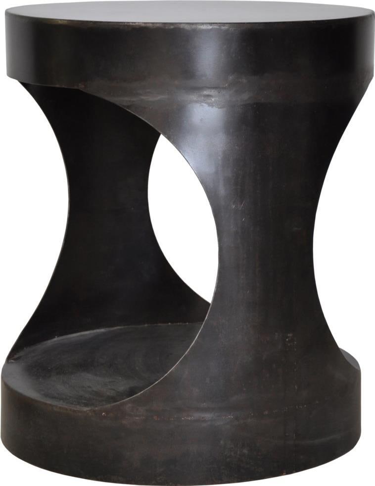 Noir Eclipse Round Side Table Black Steel Industrial Style 26H: Noir Eclipse Round Side Table Black Steel Industrial Style 26H Introducing the Eclipse Round Side Table, a perfect blend of style and functionality. This sleek table features a round shape and is craf