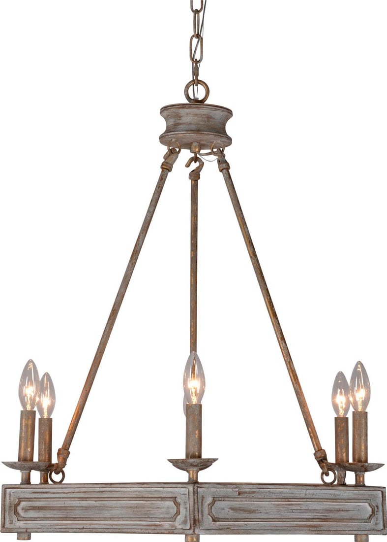Terracotta Charlotte Hexagonal Chandelier with Gold Accents (1 of 1)