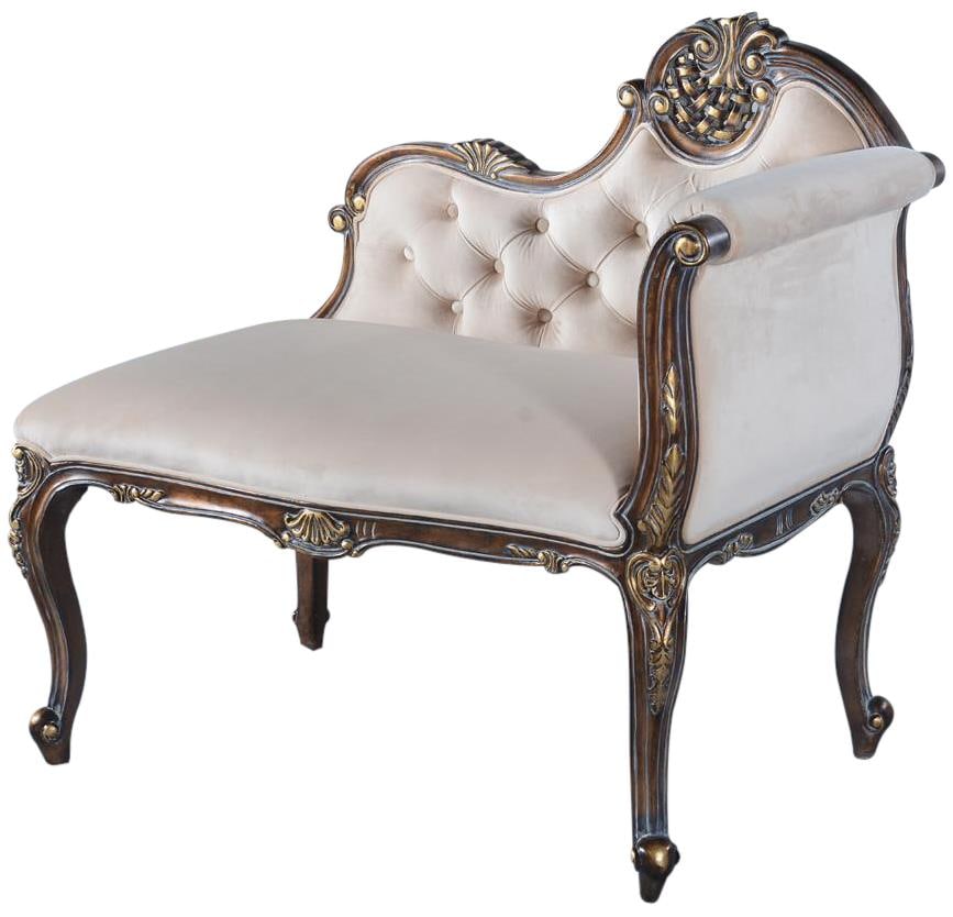 La Rochelle Gold Velvet Settee French Rococo Style: La Rochelle Gold Velvet Settee French Rococo Style Enhance your living space with the Elegant La Rochelle Settee, inspired by classic French Rococo design. This beautiful piece features a carved back 