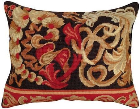 Luxurious 16x20 Hand-Made Needlepoint Pillow: Luxurious 16x20 Hand-Made Needlepoint Pillow Elevate your home decor with this luxurious hand-made needlepoint pillow. Crafted from 100% wool, it features a stunning palazzo design that adds a touch o