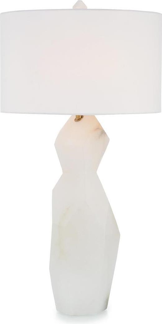 John-Richard Abstract Alabaster Table Lamp with Linen Shade 40.25H: John-Richard Abstract Alabaster Table Lamp with Linen Shade 40.25H Illuminate your space with this striking Abstract Alabaster Lamp, a perfect blend of contemporary design and functionality. Standing 