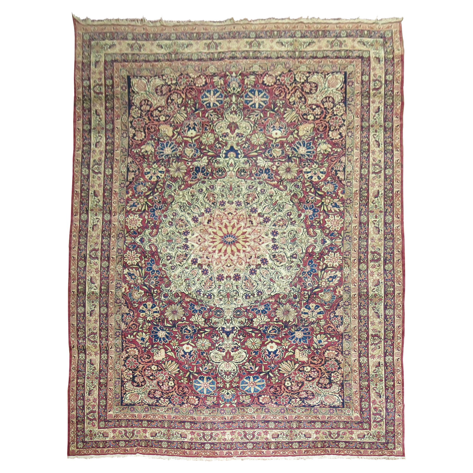 19th Century Hand-Knotted Lavar Kirmanshah Antique Rug 10'9'' x 16'6'' Iran: 19th Century Hand-Knotted Lavar Kirmanshah Antique Rug 10'9'' x 16'6'' Iran Presenting a stunning 19th Century Large Lavar Kirmanshah Antique Rug, a true masterpiece of Persian craftsmanship. This aut