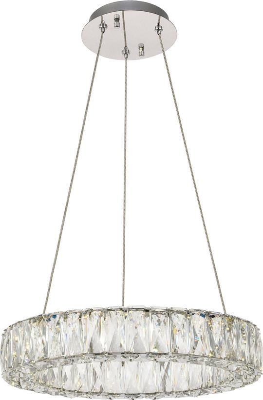 Elegant Lighting Monroe Adjustable Chrome Pendant Light with Crystal Accents (1 of 1)