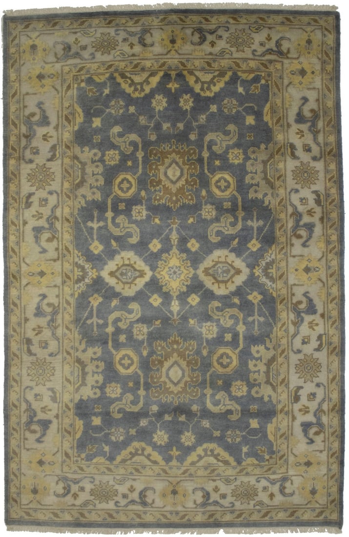 Handmade Oushak Floral Wool Rug 6'0 x 9'2 Eco Friendly Modern Decor (1 of 14)