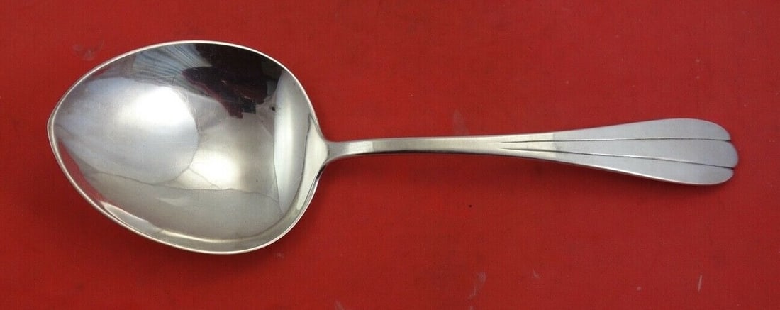 Porter Blanchard Lotus Sterling Silver Serving Spoon 10 1/4 Wide Bowl: Porter Blanchard Lotus Sterling Silver Serving Spoon 10 1/4 Wide Bowl This exquisite serving spoon features a wide bowl design, crafted from high-quality sterling silver. Made by Porter Blanchard, the