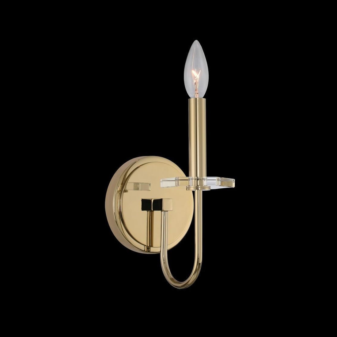 Kalco Bolivar Modern Sconce Champagne Gold Crystal 1-Light Dimmable: Kalco Bolivar Modern Sconce Champagne Gold Crystal 1-Light Dimmable Illuminate your space with the Modern Bolivar Sconce, a stunning blend of champagne gold and Firenze crystal that adds a touch of el