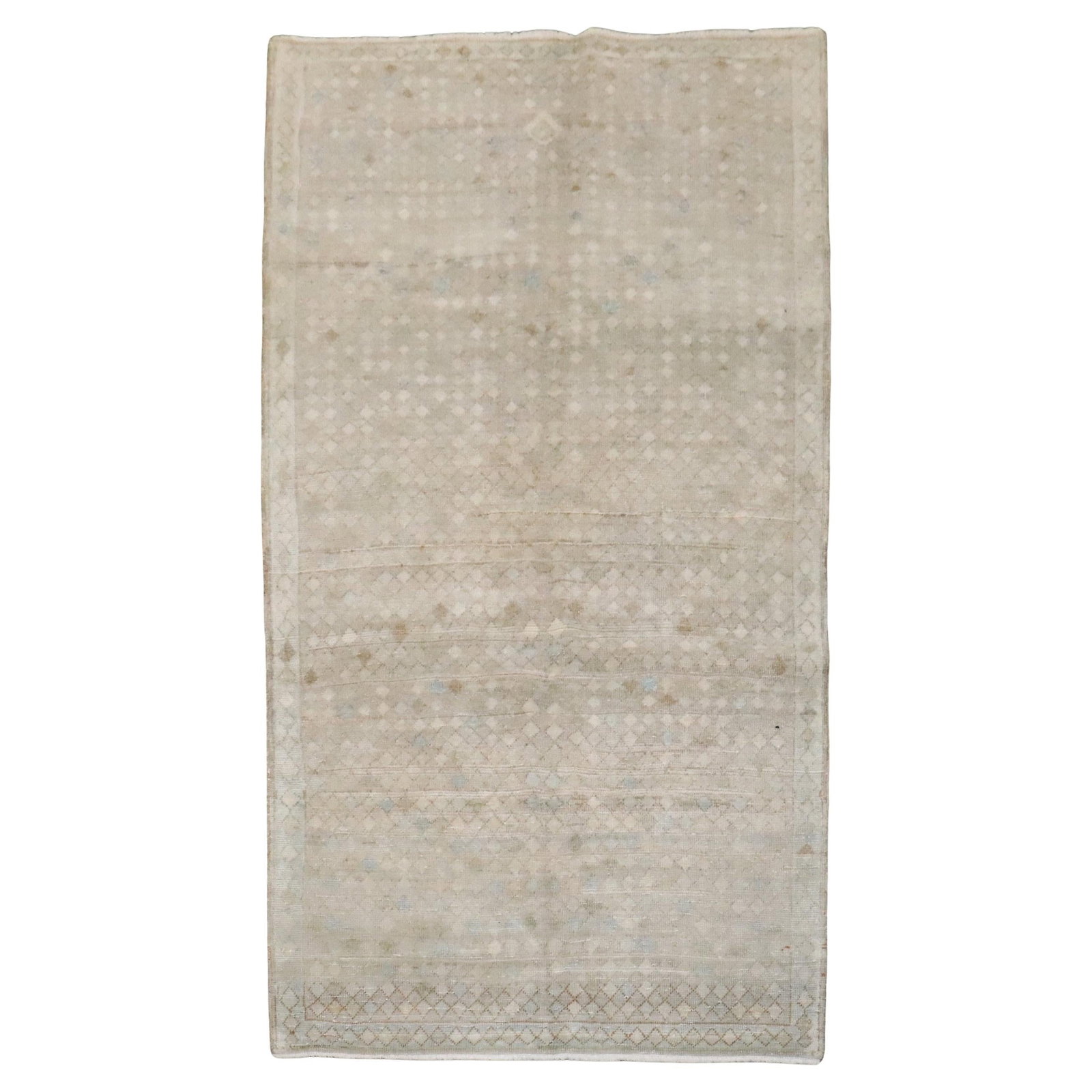 Mid-Century Modern Persian Deco Wool Rug 3'6" x 6'1" Neutral Tones: Mid-Century Modern Persian Deco Wool Rug 3'6" x 6'1" Neutral Tones This Persian Deco rug features a neutral color palette and showcases a hand-woven wool construction. Reflecting a Mid-Century Modern 