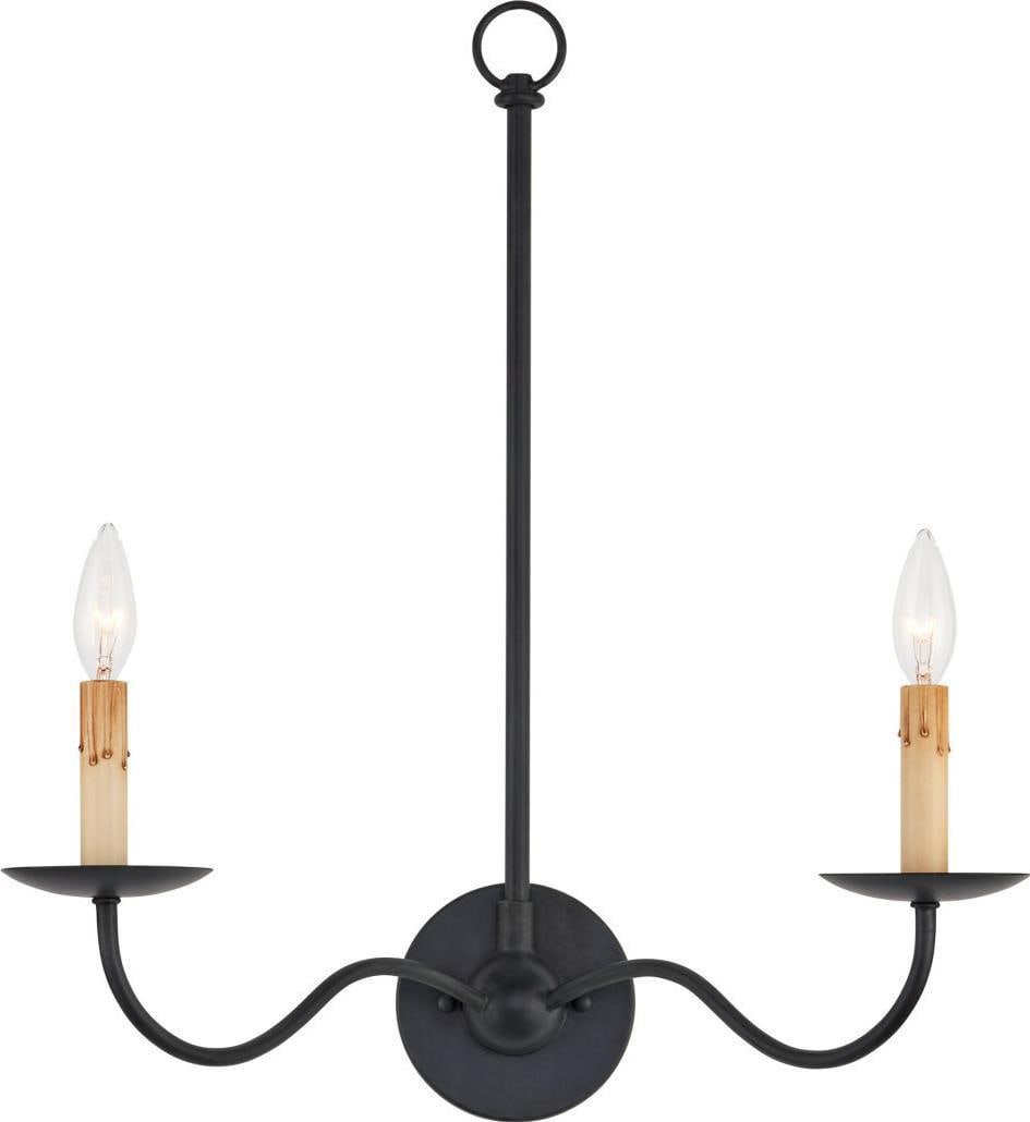 Currey Saxon Black Double Wall Sconce 2-Light Candelabra: Currey Saxon Black Double Wall Sconce 2-Light Candelabra Illuminate your space with the elegant Saxon Black Double Wall Sconce, designed to enhance any room's decor. This exquisite wall sconce feature