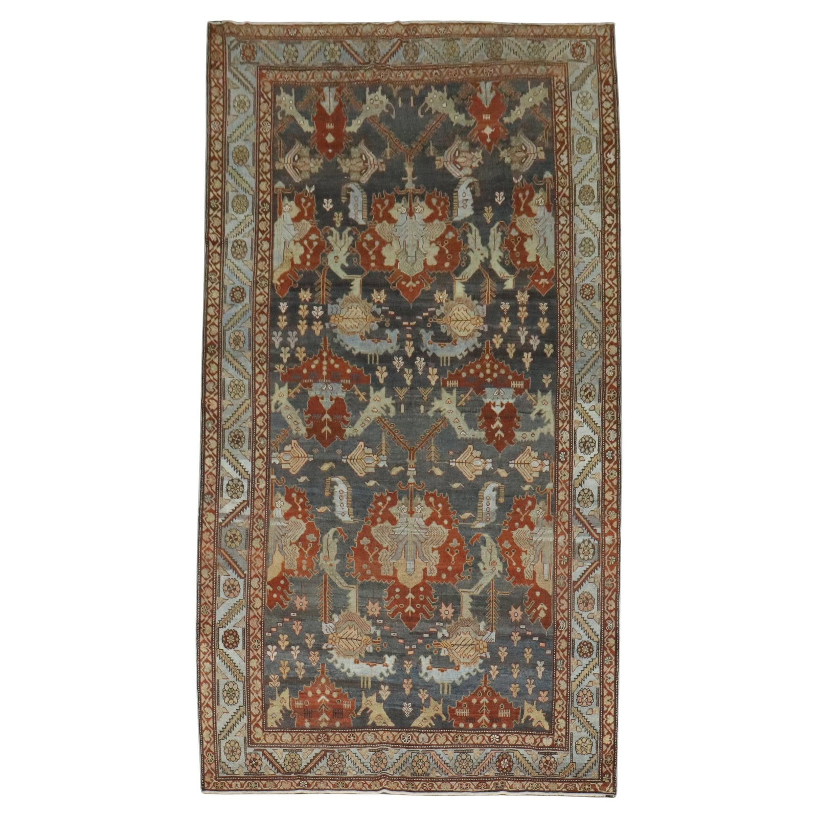 Antique Persian Kurd Bakhtiari Rug 83 x 153 Hand-Woven Wool: Antique Persian Kurd Bakhtiari Rug 83 x 153 Hand-Woven Wool Presenting an exquisite Antique Kurd Persian Bakhtiari rug, crafted in the early 20th century circa 1910. This stunning tribal piece showcas