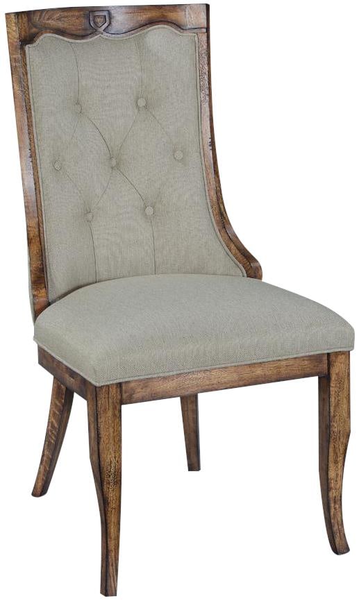Transitional Side Chair in Beachwood Linen Upholstery (1 of 5)