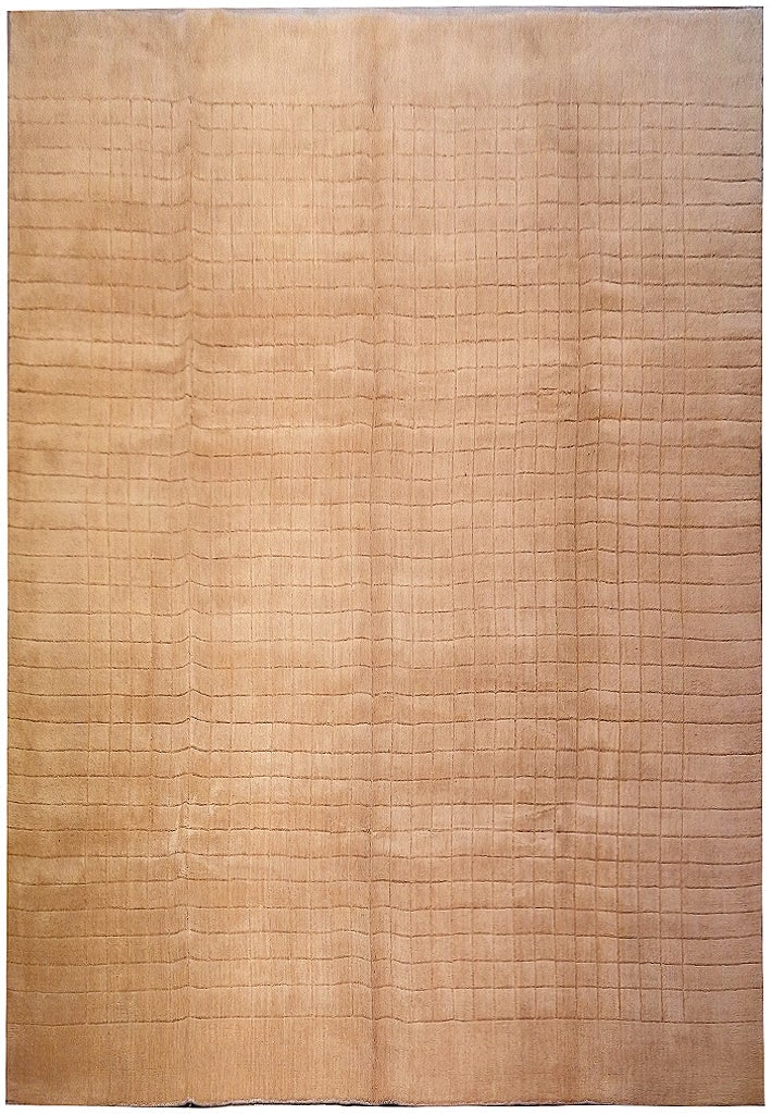 8 x 9.9 Handwoven Taupe Wool Area Rug from India (1 of 13)