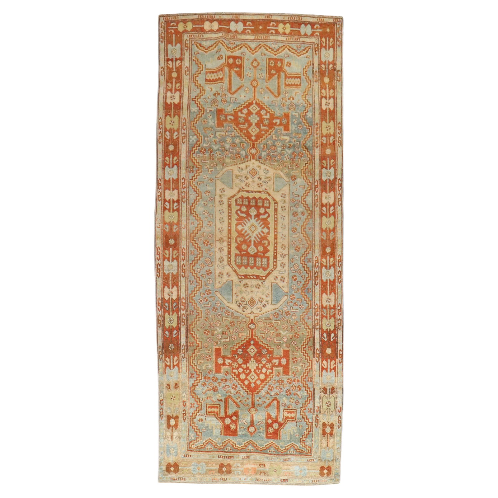 Unique Antique Persian Bidjar Wool Runner 4'4" x 11' Malayer Style: Unique Antique Persian Bidjar Wool Runner 4'4" x 11' Malayer Style Discover the charm of this Antique Persian Bidjar Rug, a unique wide runner that showcases traditional craftsmanship from early 20th 
