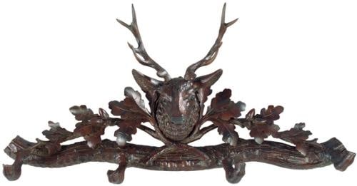 Hand-Painted Rustic Stag Head Coat Hook Lodge Style (1 of 1)