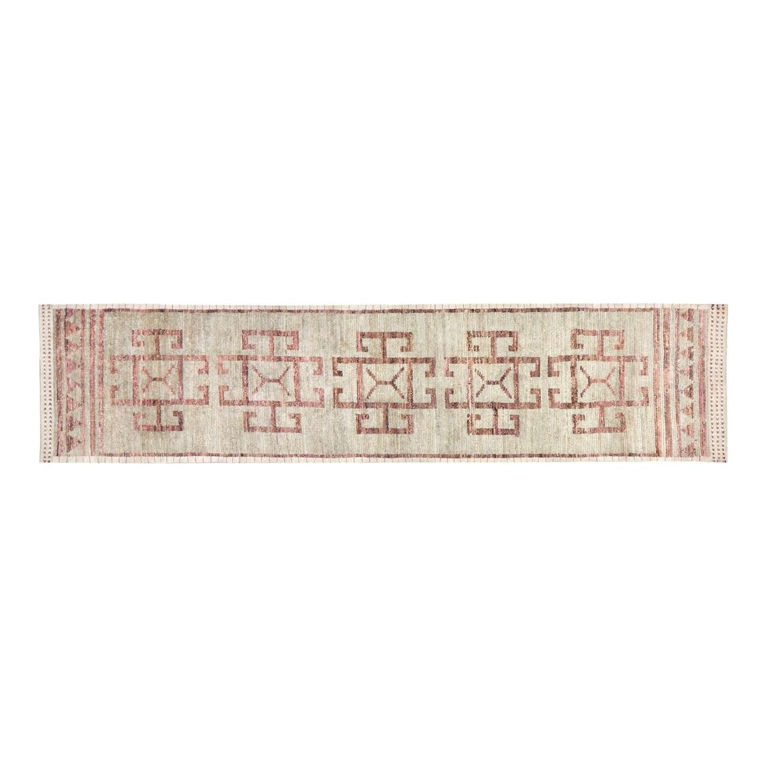2'8 x 12' Tan Wool Runner Hand Knotted Moroccan Style Rug: 2'8 x 12' Tan Wool Runner Hand Knotted Moroccan Style Rug This Moroccan hand-knotted wool rug is crafted using traditional techniques, offering a blend of timeless craftsmanship and modern design. Its