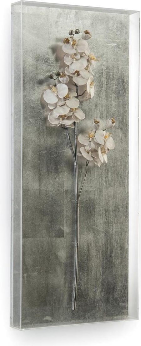 John-Richard Hand-Painted Silk Orchid in Acrylic Display 40H 17W 3D: John-Richard Hand-Painted Silk Orchid in Acrylic Display 40H 17W 3D Experience the elegance of nature with this stunning Hand-Painted Silk Orchid displayed in a sleek acrylic box. This exquisite piece