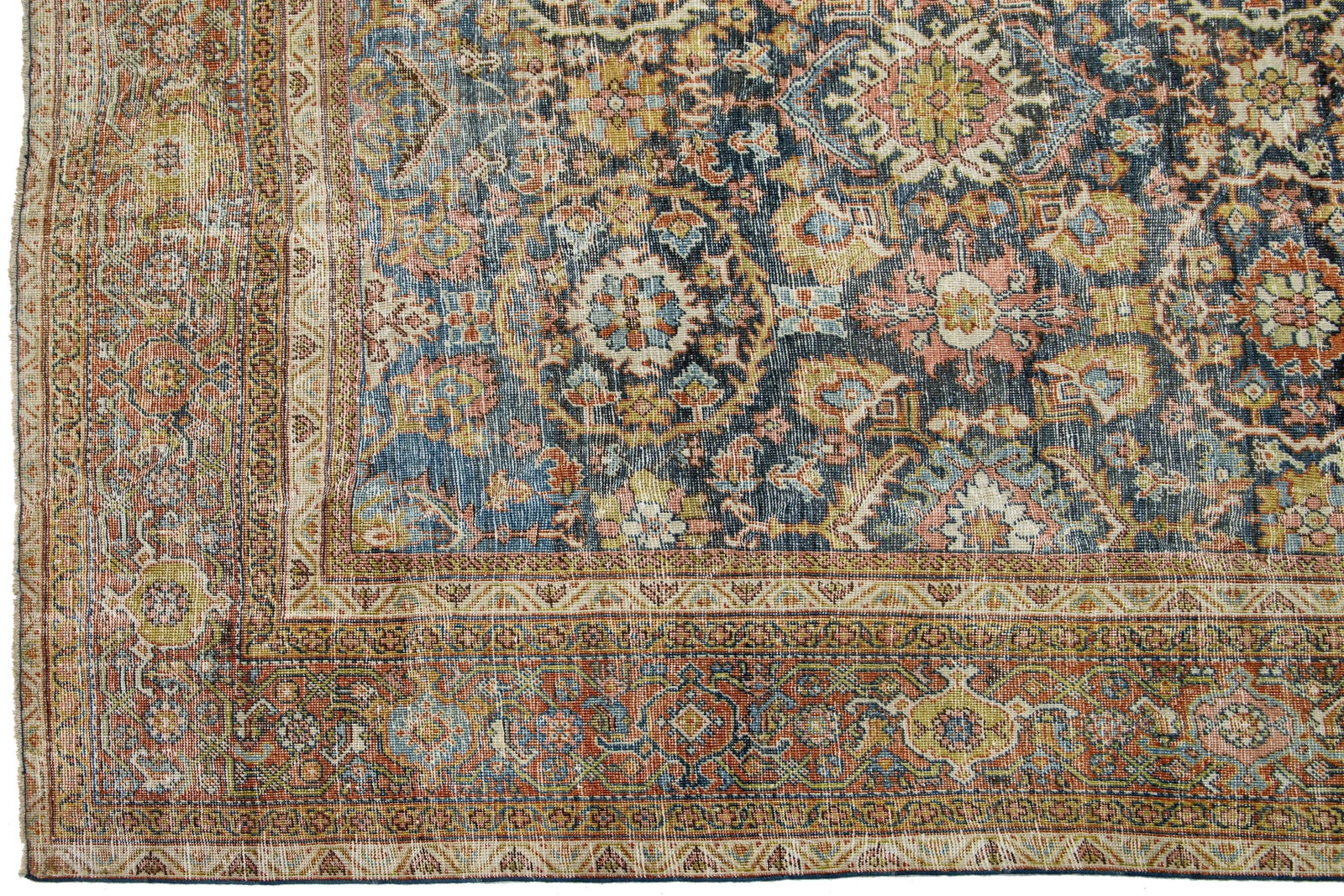 Handmade Persian Mahal Wool Rug Blue Floral Design 10'5 x 13'4 - 5