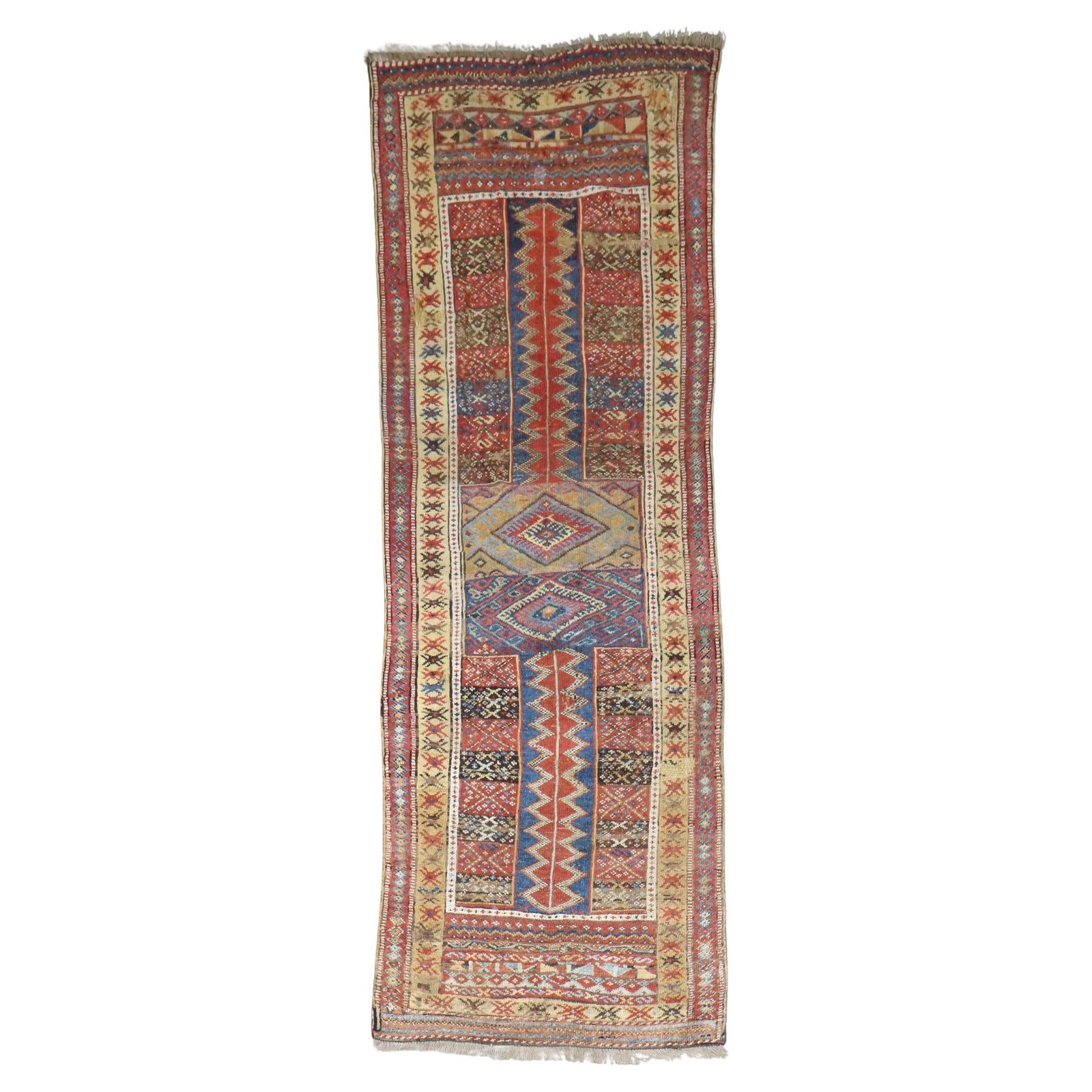 Early 20th Century Jaff Kurd Wool Runner Rug 3'3 x 9'4 Bakshaish Style: Early 20th Century Jaff Kurd Wool Runner Rug 3'3 x 9'4 Bakshaish Style This early 20th century Jaff Kurd runner features a traditional Bakshaish style and is hand-woven from wool. Originating from Ira