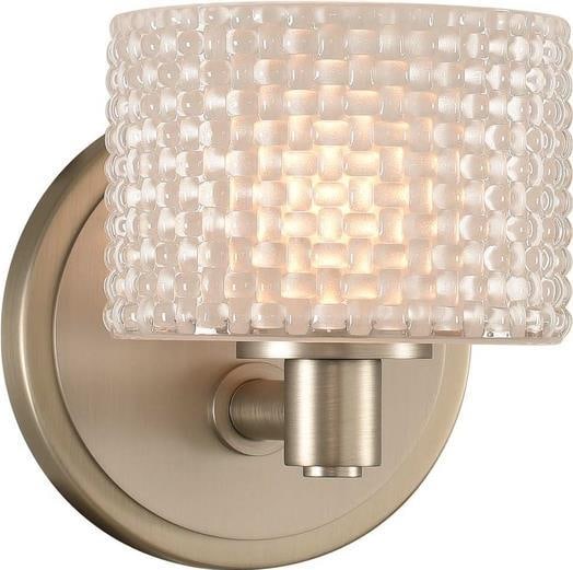 Kalco Willow Modern Bath Light 1-Light Satin Nickel Dimmable: Kalco Willow Modern Bath Light 1-Light Satin Nickel Dimmable Illuminate your space with the Stylish Modern Willow Bath Light by Kalco, designed to enhance your bathroom's aesthetic. This chic light fi