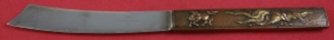 Japanese Kozuka Fish Knife Mixed Metals Horse and Bird Motif Silverplate Blade: Japanese Kozuka Fish Knife Mixed Metals Horse and Bird Motif Silverplate Blade This Kozuka fish knife features a Japanese motif with horse and bird designs. Crafted with mixed metals for the handle an