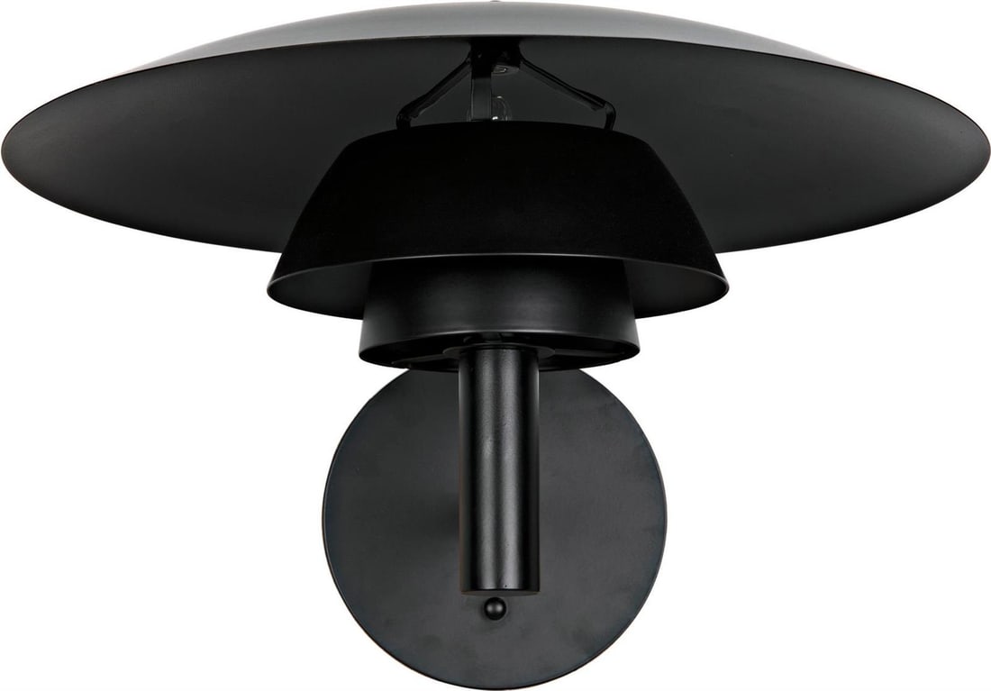 Noir Industrial Matte Black Steel Sconce Lamp E12 Bulb Hardwired: Noir Industrial Matte Black Steel Sconce Lamp E12 Bulb Hardwired Illuminate your space with this elegant matte black steel sconce lamp, featuring a sleek industrial design. Designed for hardwiring, th