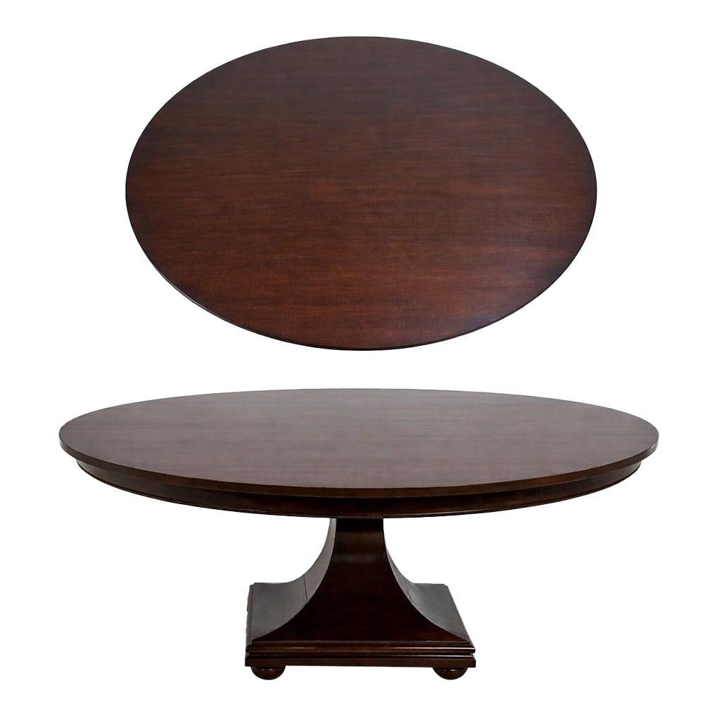 72 Inch Mahogany Pedestal Table Traditional Style Round Dining or Conference: 72 Inch Mahogany Pedestal Table Traditional Style Round Dining or Conference This large round dining or conference table features high-quality construction with a traditional pedestal base and bun fee