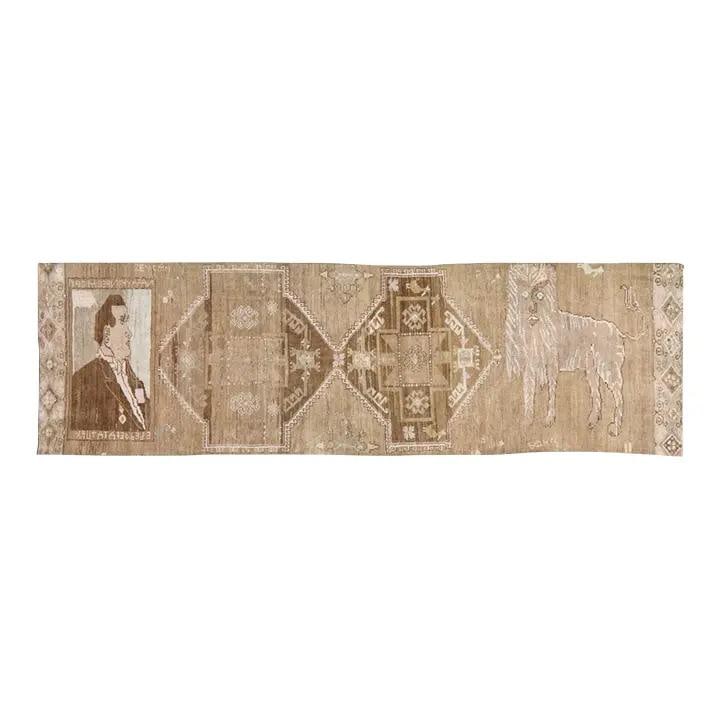 Kars Wool Flatweave Runner Rug Hand Knotted 3'1 x 12' Brown: Kars Wool Flatweave Runner Rug Hand Knotted 3'1 x 12' Brown This Turkish Kars flatweave rug is hand-knotted from wool and features vibrant colors and crisp details, reflecting excellent craftsmanship 