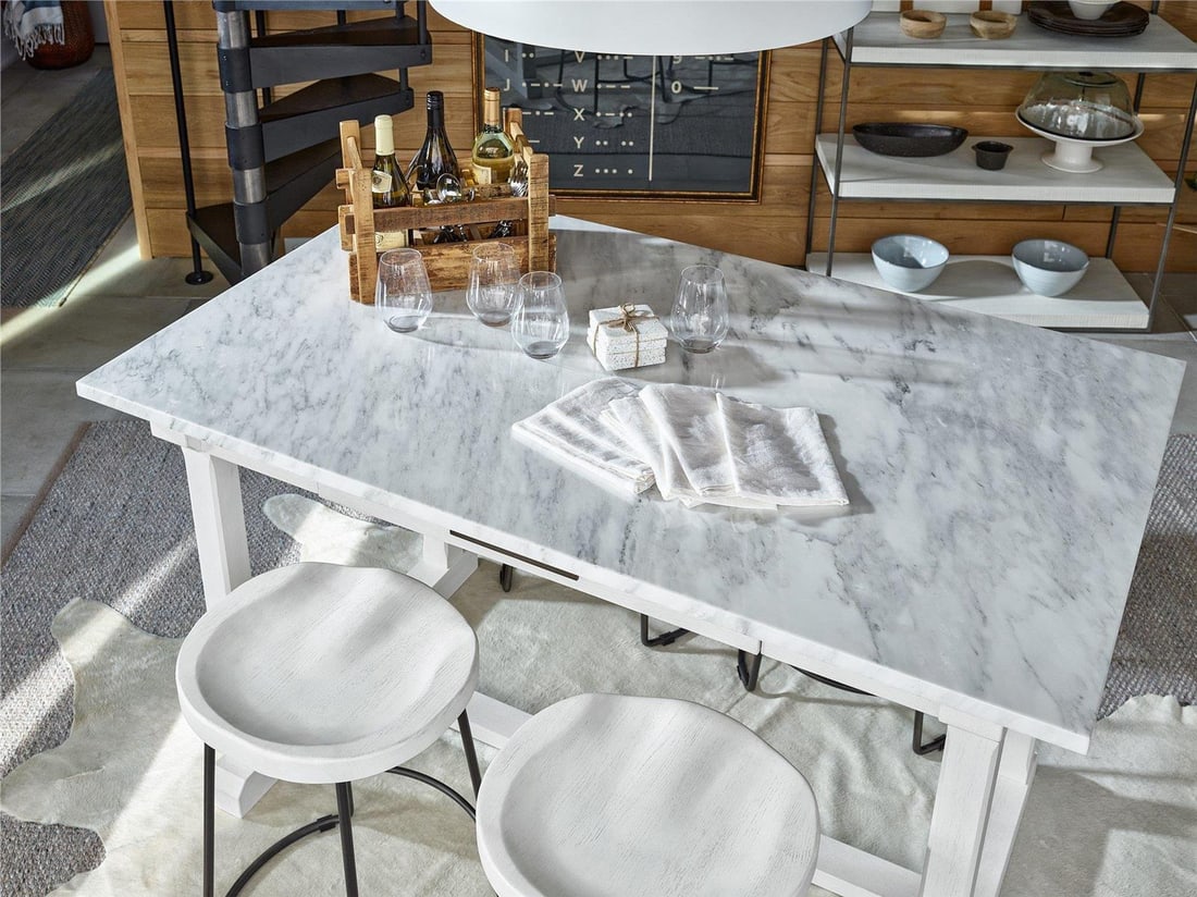 Universal Elena Counter Table Modern Farmhouse Picket Fence Finish (1 of 7)