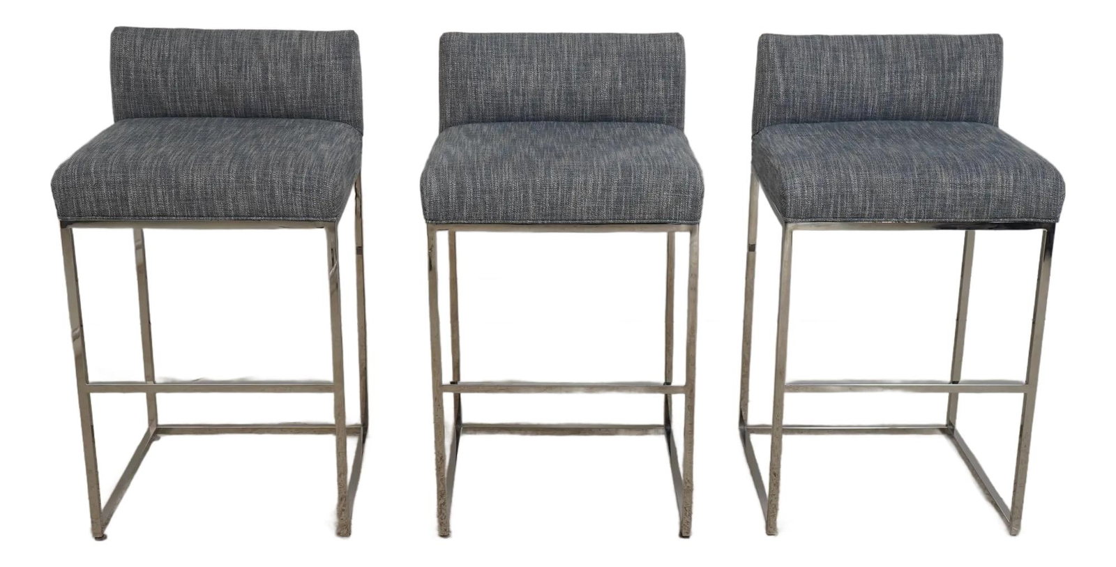 Set of 3 Taylor King Modern Chrome Bar Stools: Set of 3 Taylor King Modern Chrome Bar Stools This set of three Taylor King chrome bar stools combines modern design with functionality, making them ideal for casual dining. Crafted with high-quality 