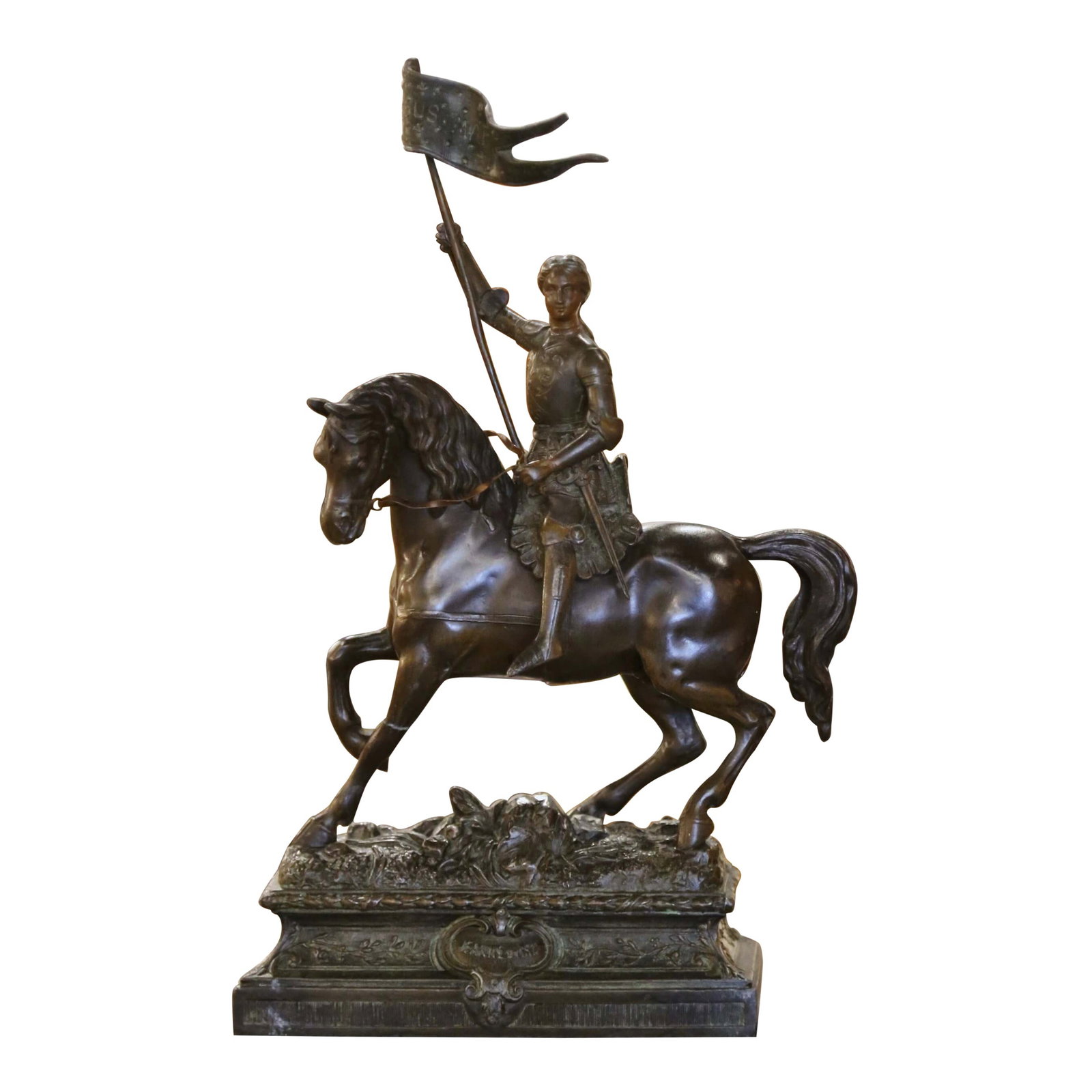 19th Century French Spelter Joan of Arc Equestrian Statue Circa 1870 (1 of 7)