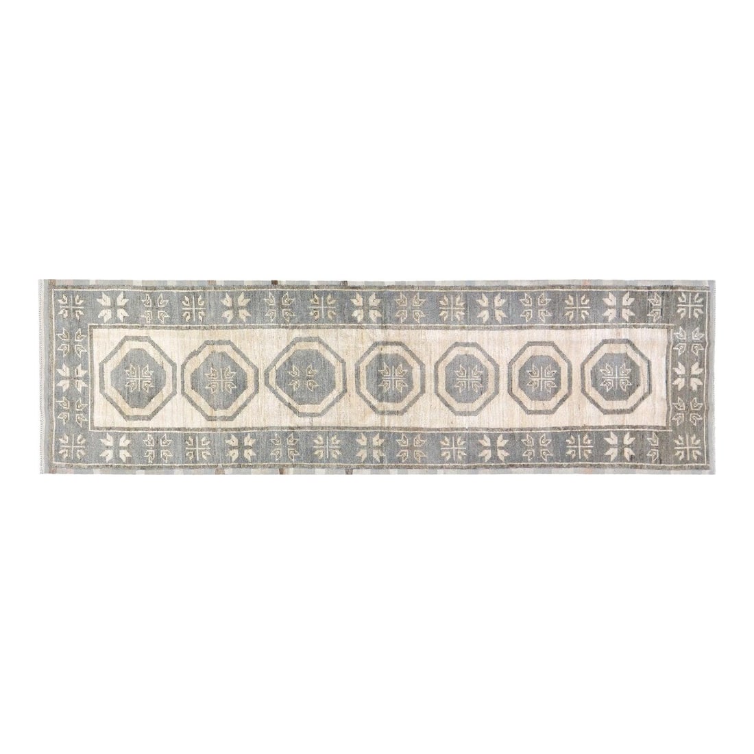 Handcrafted Wool Runner Rug in Oushak Design 2'10 x 10'1 (1 of 5)
