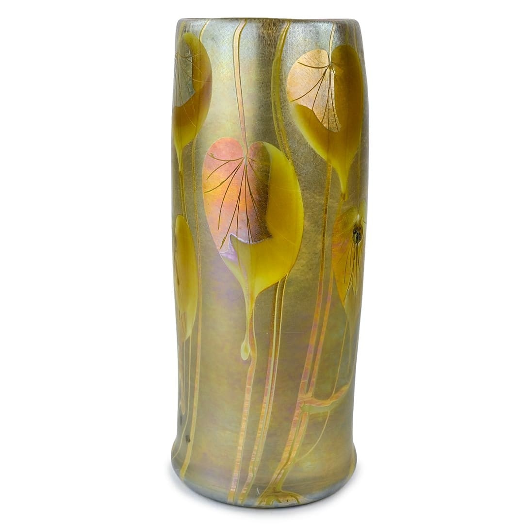 Tiffany Studios Wheel-Carved Favrile Glass Vase Multi-Color Nature Theme - 2