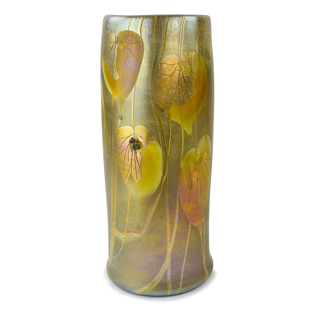 Tiffany Studios Wheel-Carved Favrile Glass Vase Multi-Color Nature Theme - 3