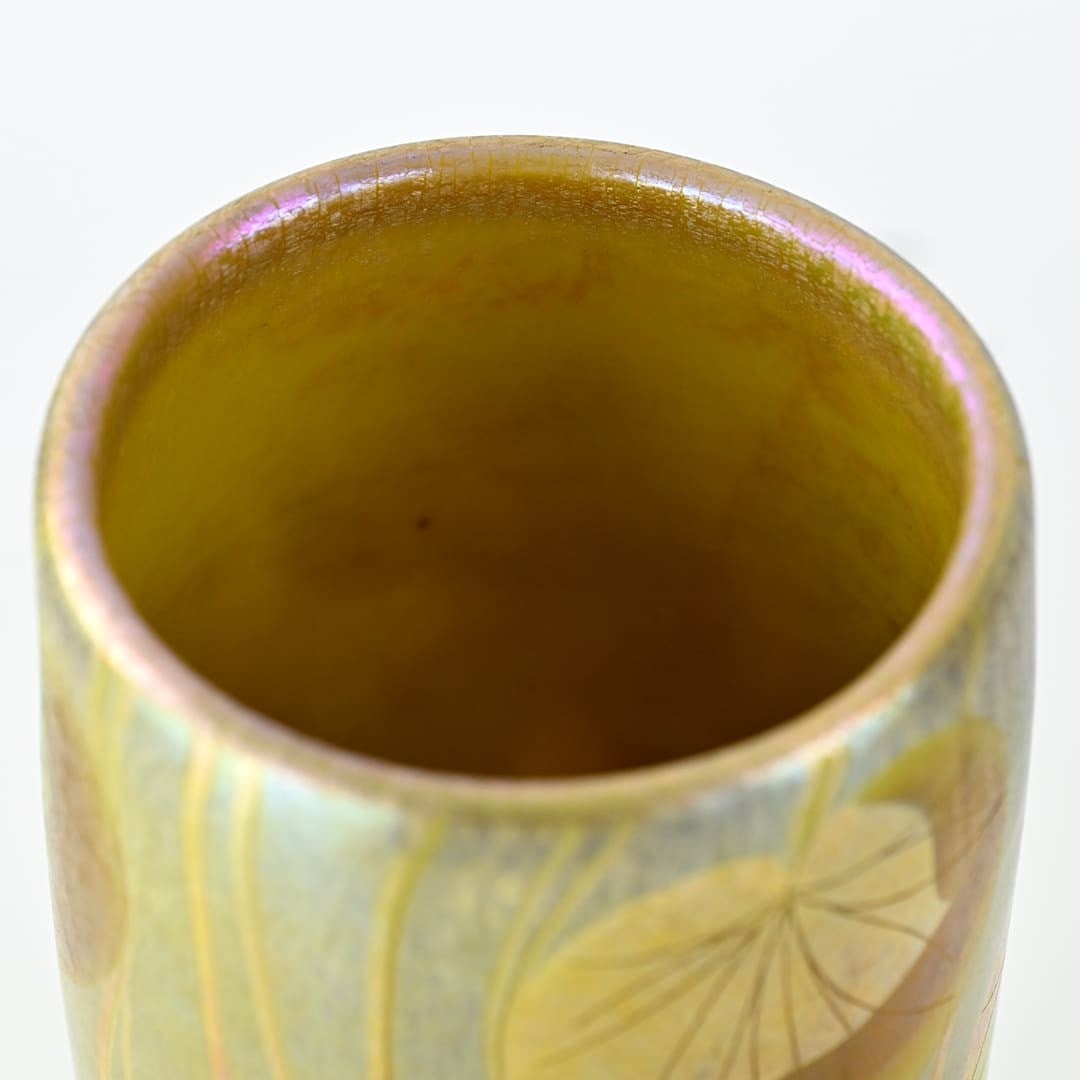 Tiffany Studios Wheel-Carved Favrile Glass Vase Multi-Color Nature Theme - 6