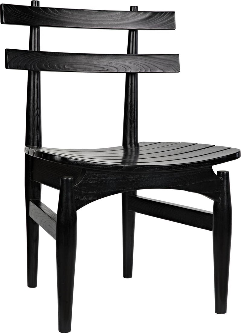 Classic Azumi Charcoal Black Chair in Mindi Sungkai by Noir: Classic Azumi Charcoal Black Chair in Mindi Sungkai by Noir Introducing the Classic Azumi Charcoal Sungkai Chair, a stunning addition to any space, crafted in the timeless English Traditional Style. T