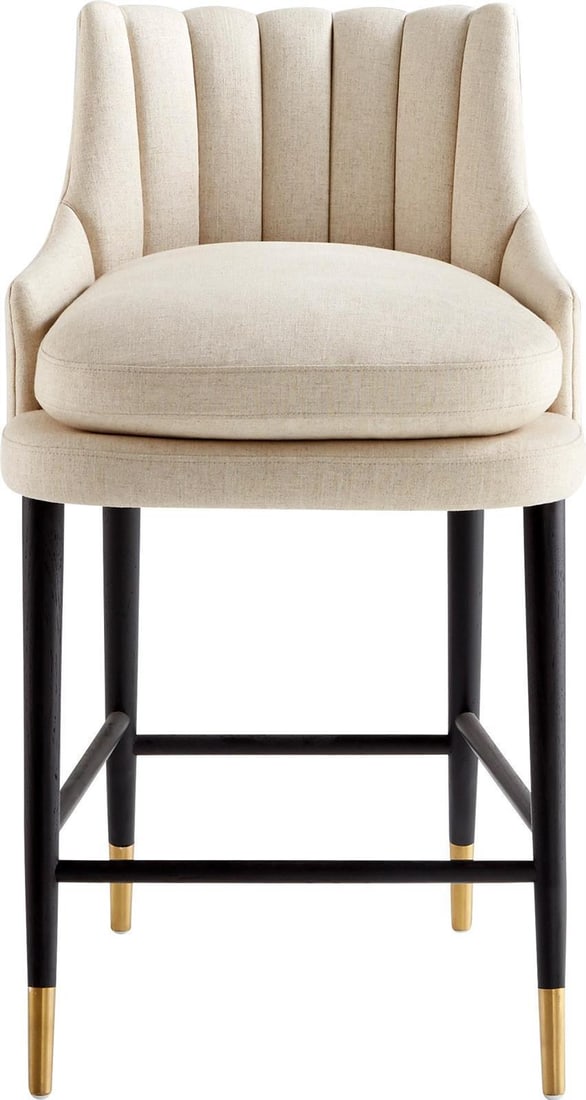 Cyan Tesoro Counter Stool with Gold Accents 37H 21.50W 24.25D: Cyan Tesoro Counter Stool with Gold Accents 37H 21.50W 24.25D Introducing the Stylish Tesoro Stool, where comfort meets elegance. This counter stool features a sleek design with gold accents and a nat