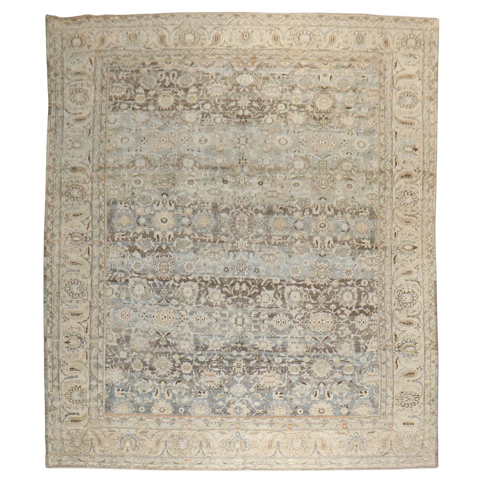 Zabihi Collection Antique Persian Malayer Rug Gray Blue 10'5 x 13'3 Hand-Woven Wool: Zabihi Collection Antique Persian Malayer Rug Gray Blue 10'5 x 13'3 Hand-Woven Wool This exquisite antique Persian Malayer rug showcases a beautiful blend of gray and blue tones, hand-woven with care 