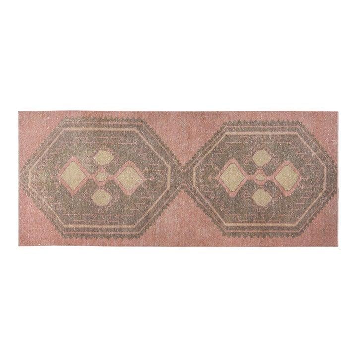 Hand-Knotted Anatolian Wool Rug in Tan 3'x7' Vintage Turkish: Hand-Knotted Anatolian Wool Rug in Tan 3'x7' Vintage Turkish This vintage Turkish Anatolian rug is hand-knotted from wool using traditional rug-making techniques. Showcasing a blend of timeless crafts