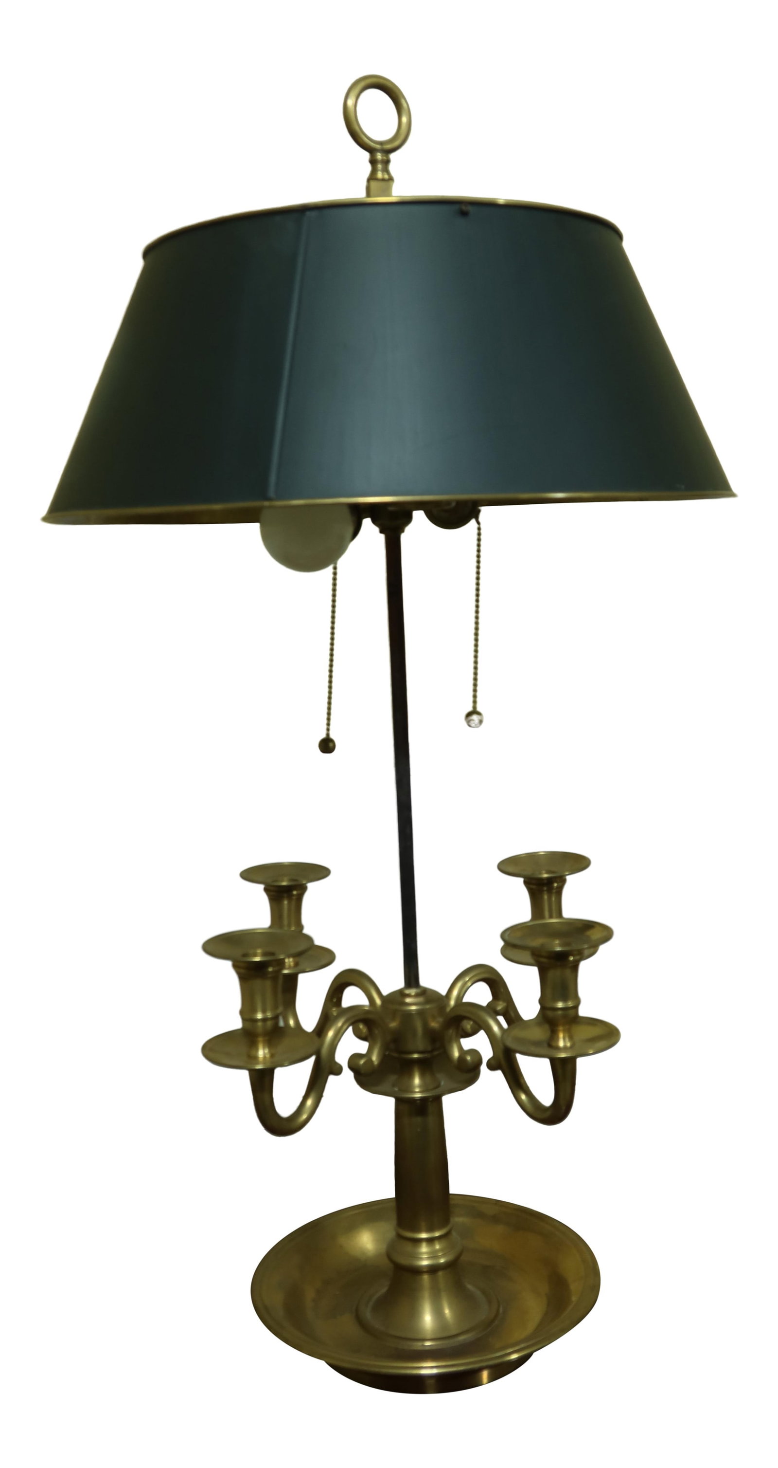 Vintage 30 Year Old Large Brass Table Lamp with Black Tole Shade: Vintage 30 Year Old Large Brass Table Lamp with Black Tole Shade Illuminate your space with this striking vintage table lamp, crafted approximately 30 years ago. This large lamp features a beautifully