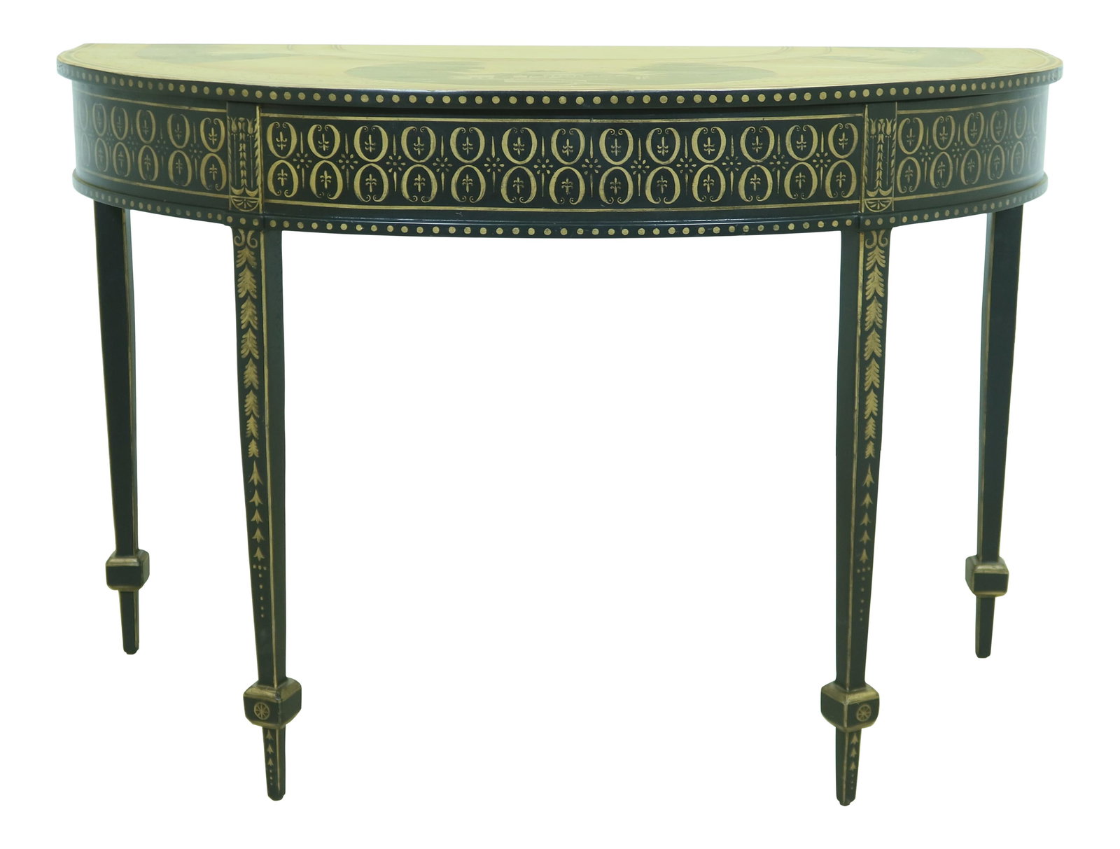Elegant 30 Year Old Painted Hall Console Table 52x23 Brown (1 of 10)