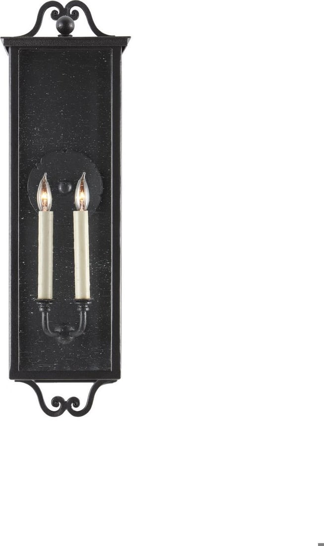 Currey Giatti Medium Outdoor Wall Sconce Midnight Finish UL-Listed: Currey Giatti Medium Outdoor Wall Sconce Midnight Finish UL-Listed Enhance your outdoor space with this stylish medium outdoor sconce from Currey. This elegant lighting fixture features a transitional